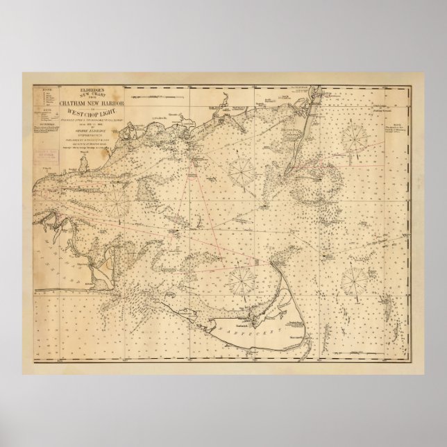 Old Nantucket & Cape Cod Map (1894)  Poster (Front)