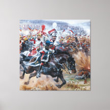 Old Napoleonic battle scene painting Leipzig 