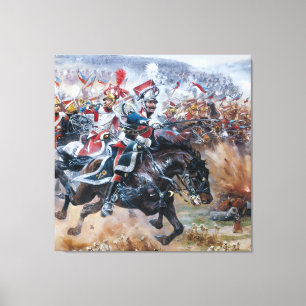 Old Napoleonic battle scene painting Leipzig Canvas Print