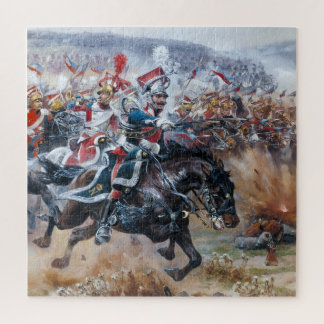 Old Napoleonic battle scene painting Leipzig Jigsaw Puzzle