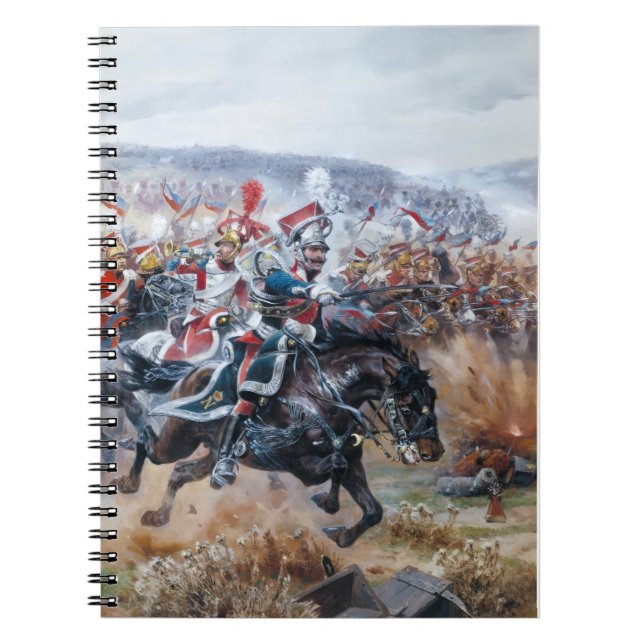 Old Napoleonic battle scene painting Leipzig  Notebook (Front)