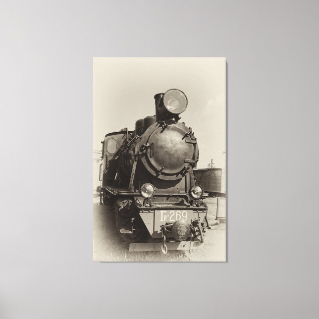 Old narrow-gauge steam engine Gr-269 Canvas Print (Front)