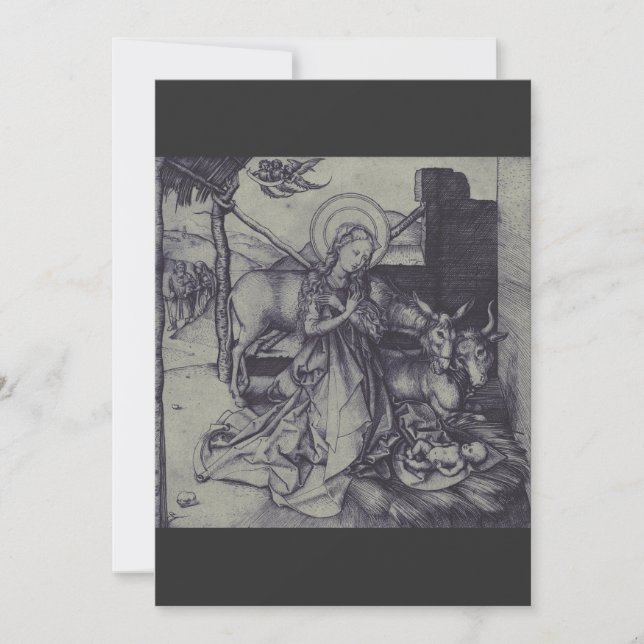 Old Nativity scene og Jesus Christ Holiday Card (Front)