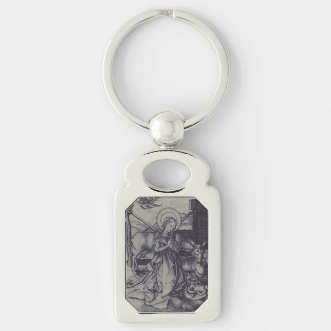 Old Nativity scene og Jesus Christ Keychain (Front)