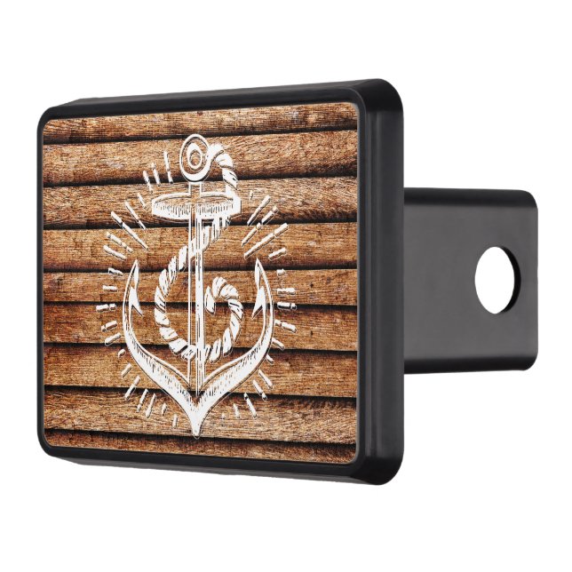 Old Nautical Anchor Wood Trailer Hitch Cover (Left)