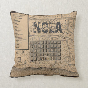 Old New Orleans MAP Throw Pillow