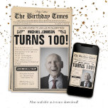 Old Newspaper Custom Photo 100th Birthday Party  Invitation<br><div class="desc">Old Newspaper Custom Photo 100th Birthday Party Invitation. A cool and humourous birthday invitation design that looks like a vintage newspaper!  It is customizable and can be used for any age birthday party! Need help with this design template? Contact the design by clicking on the 'Message' button below.</div>