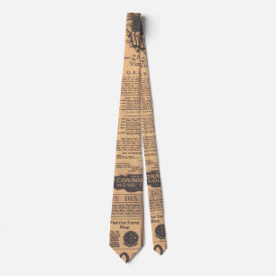 Old Newspaper Page Style Tie