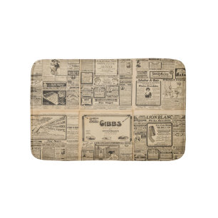 Old newspaper: vintage paper background. bath mat