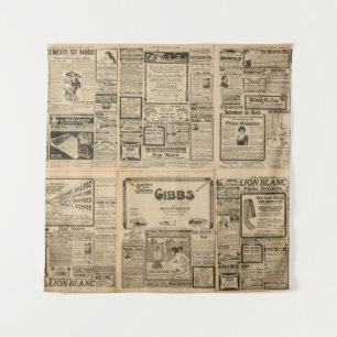 Old newspaper: vintage paper background. tapestry