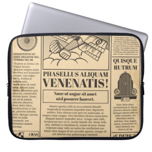 Old newspaper vintage. Retro newsprint with text a Laptop Sleeve