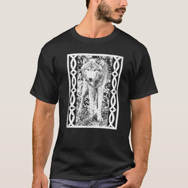 Old Norse Mythology Fenrir Fame Wolf Ancient Monst T-Shirt (Front)