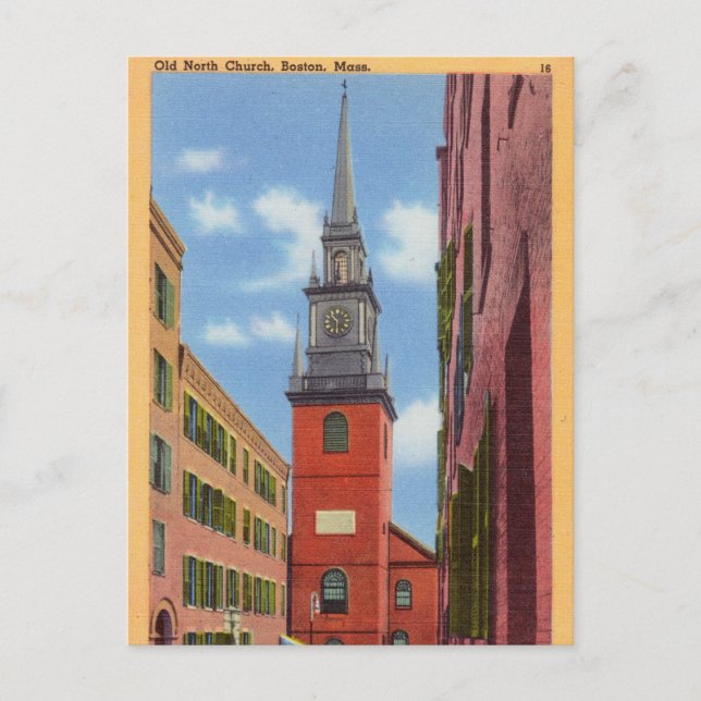 Old North Church, Boston, Massachusetts Postcard (Front)