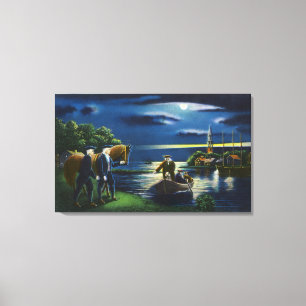 Old North Church Tower Signal Scene Canvas Print