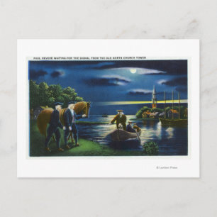 Old North Church Tower Signal Scene Postcard