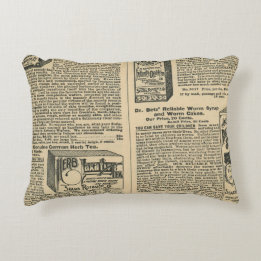 old notalgic vintage newspaper catalogue design accent pillow