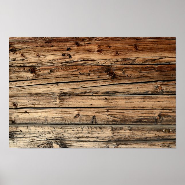 Old oak wood texture background poster (Front)