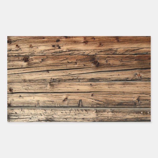 Old oak wood texture background rectangle sticker (Front)