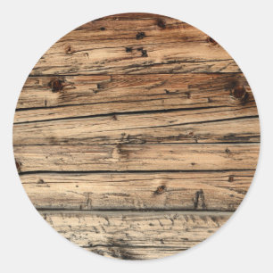 Old oak wood texture background round sticker