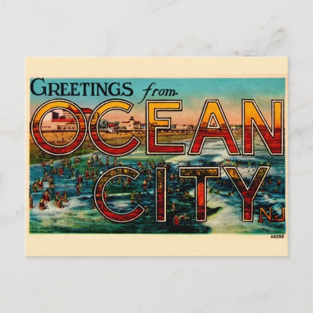 Old Ocean City NJ  Postcard (Front)