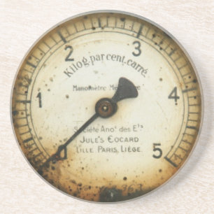 old oil pressure gauge / instrument / dial / metre coaster