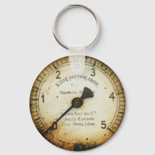 old oil pressure gauge / instrument / dial / metre keychain