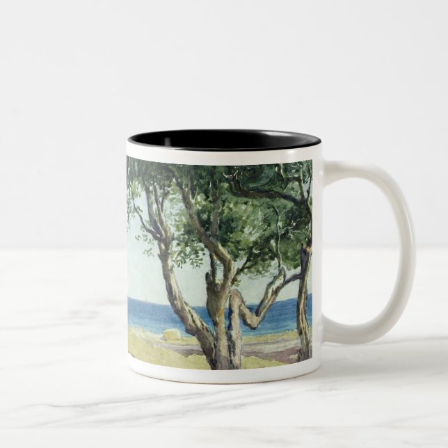 Old Olive Trees, Bordighera Two-Tone Coffee Mug (Right)