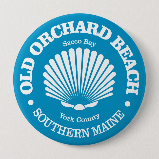 Old Orchard Beach (seashell) 4 Inch Round Button (Front)
