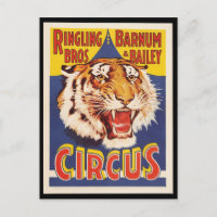 Old original vintage tiger circus poster 1900s