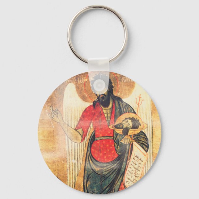 Old Orthodox icon of John the Baptist Keychain (Front)