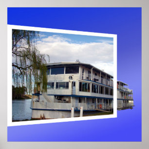 Old Paddle Steamer Popout Art, Poster