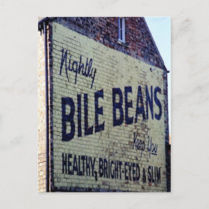 Old Painted Bile Beans Sign Postcard