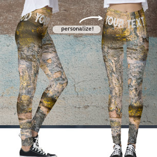 Old painted brick wall leggings