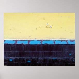 Old painted damaged concrete wall. Texture. Abstra Poster