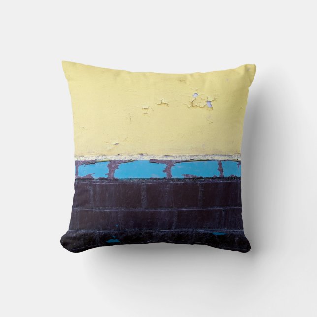 Old painted damaged concrete wall. Texture. Abstra Throw Pillow (Front)