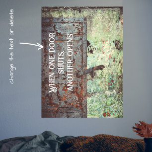 Old painted rusty door poster