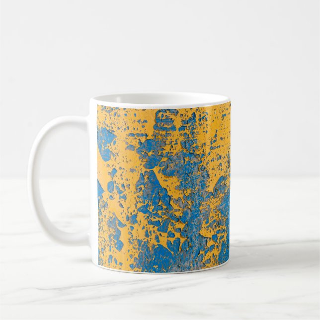 Old painted wall - texture,  background. abstract, coffee mug (Left)
