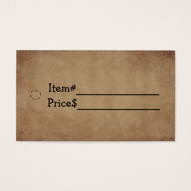 Old Paper Hang Tag (Front)