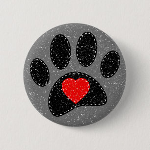 Old Paper Print Dog Lover  2 Inch Round Button