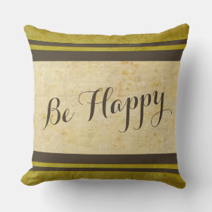 Old Paper & Stripes dark brown + your ideas Throw Pillow