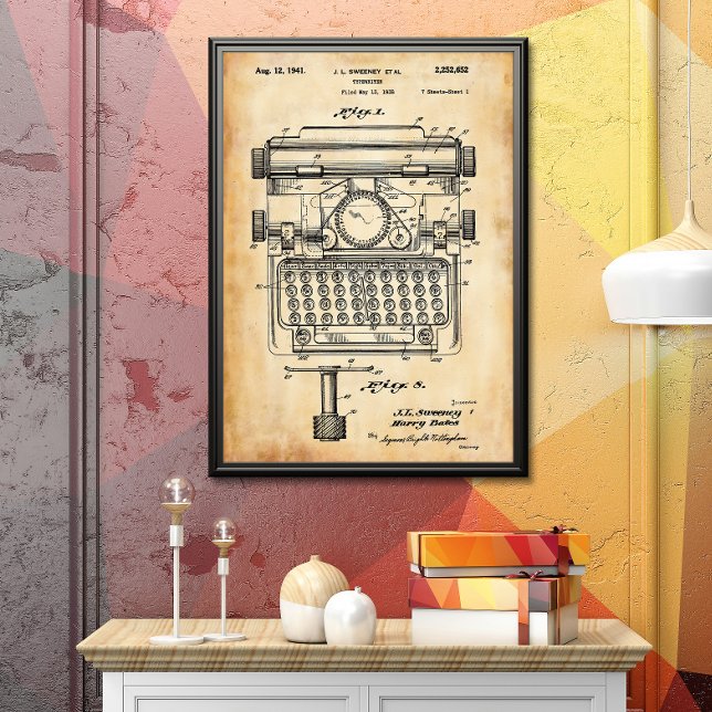 Old Paper | Typewriter Patent Poster (Creator Uploaded)