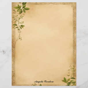 Old Paper with Green Vines