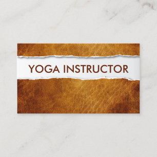 Old Paper Yoga instructor Business Card