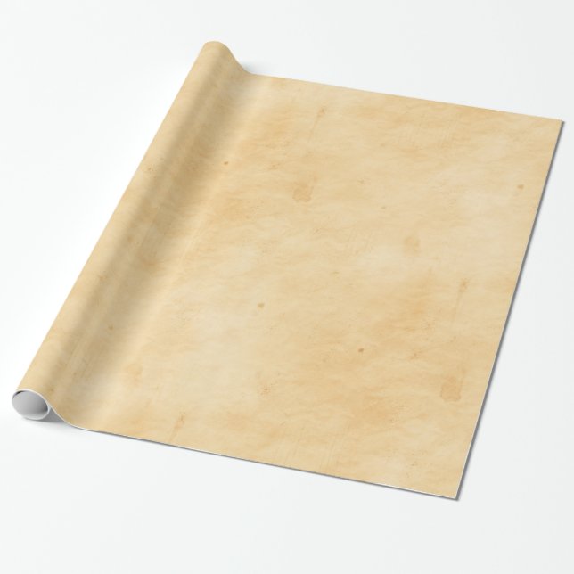 Old Parchment Background Stained Mottled Look Wrapping Paper (Unrolled)