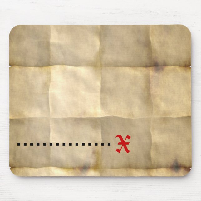 Old Parchment, Treasure Map Paper Mouse Pad (Front)