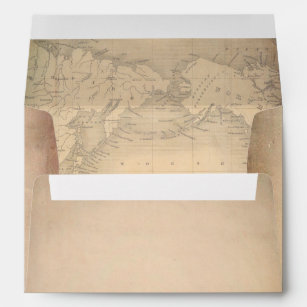 Old Parchment Vintage World Map Envelope