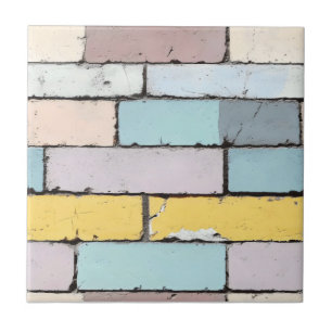 Old Pastel Bricks Pattern Tile