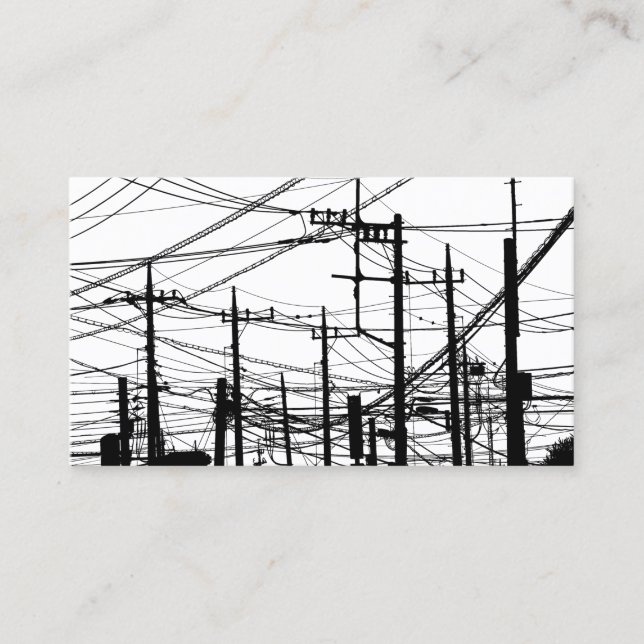 Old Phone and Power Lines Business Card (Front)