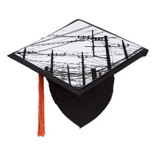 Old Phone and Power Lines Graduation Cap Topper
