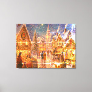 Old Photo Of Old-Fashioned Christmas Days Gone By Canvas Print